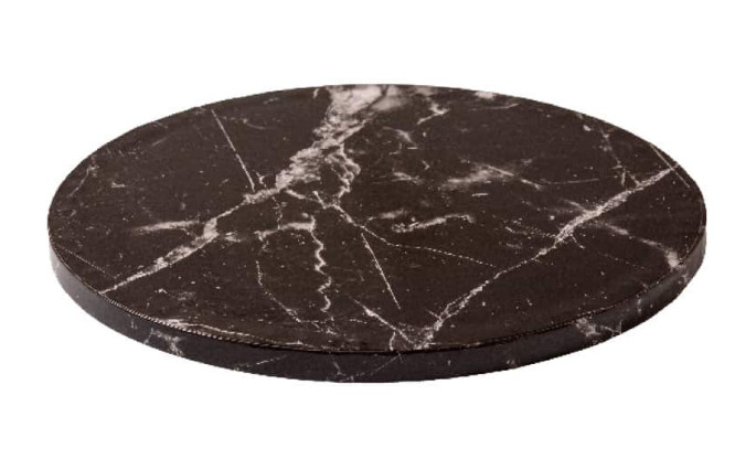 Platforma tort rotund negru efect de marmura Ø30x1,2H cm 0931522 Decora