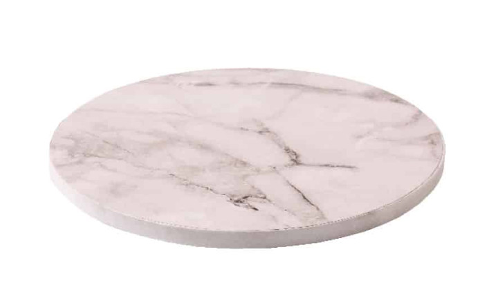 Platforma tort rotund alb efect marmura Ø25x1,2H cm 0931511 Decora
