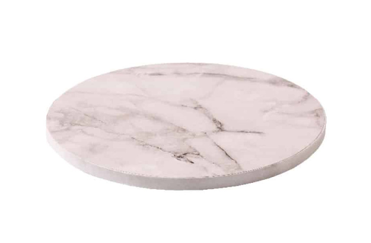 Platforma tort rotund alb efect marmura Ø30x1,2H cm 0931512 Decora
