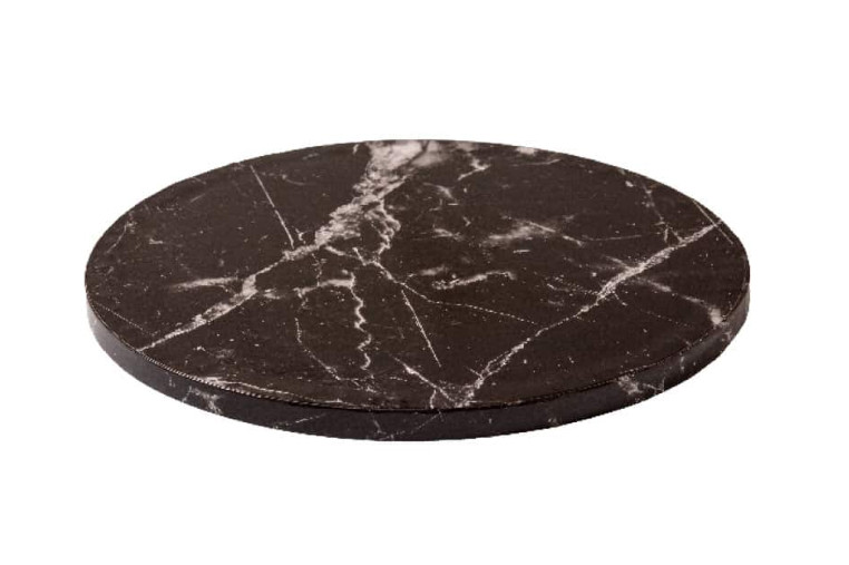 Platforma tort rotund negru efect marmura Ø25x1,2H cm 0931521 Decora