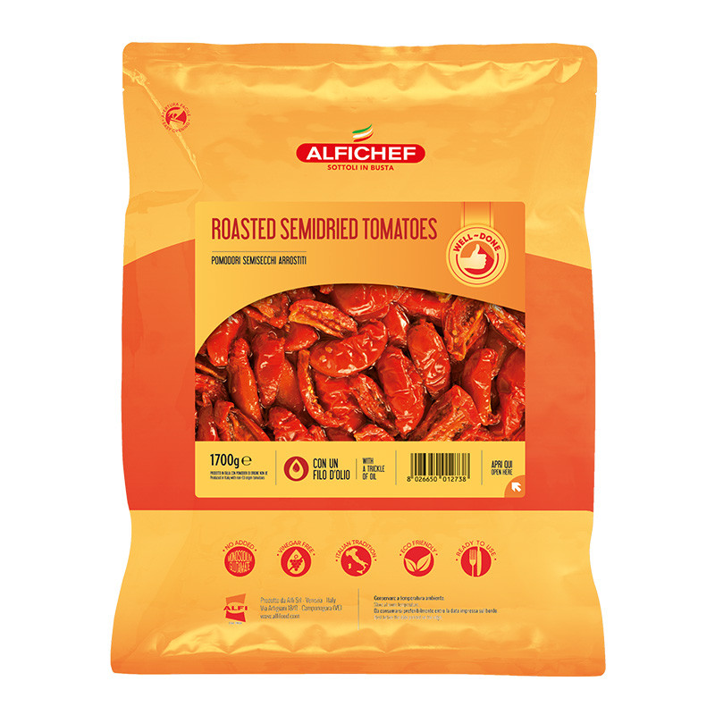 Rosii sferturi semi‑uscate condimentate in ulei, 1700 g POM009 Alfi