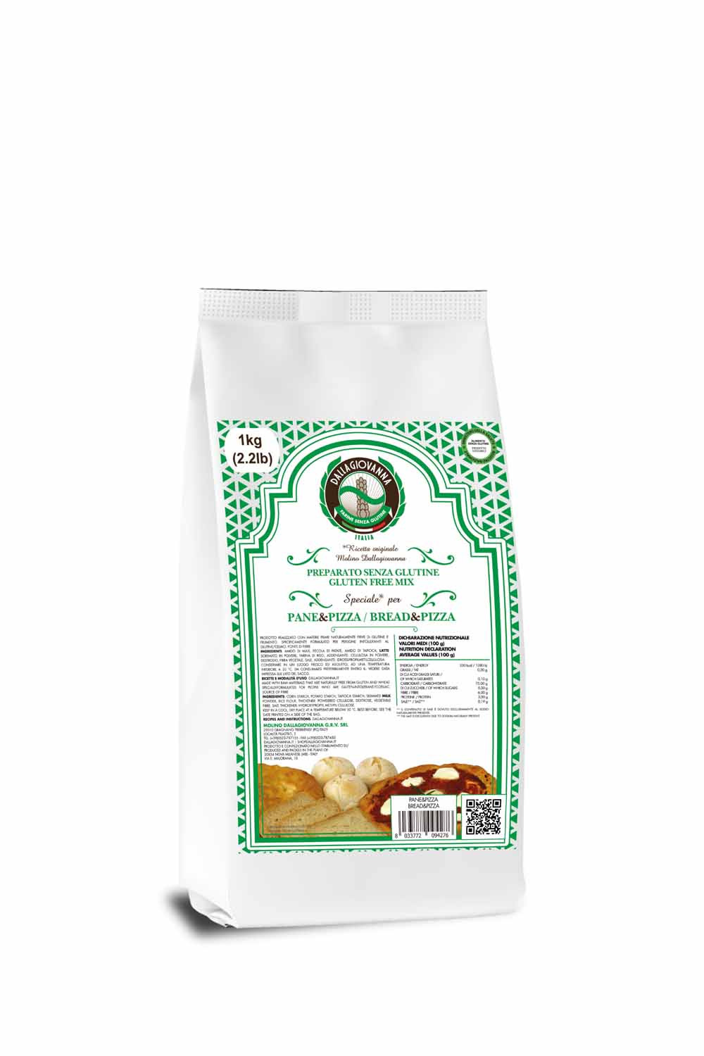 Mix fara gluten paine si pizza, 1kg Molino Dallagiovanna