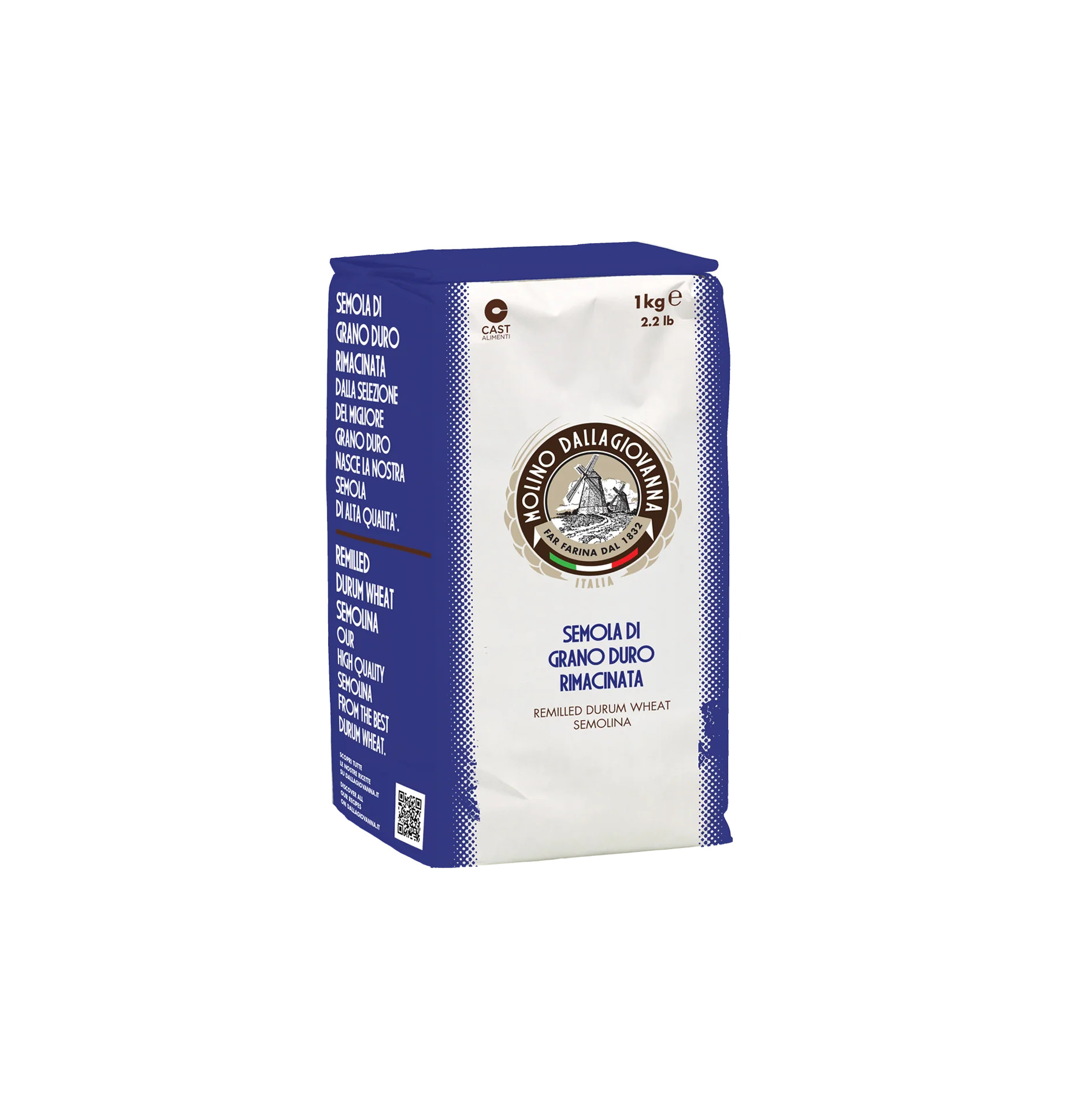 Semola grau dur Extra S2, proteina 13%, 1 kg Molino Dallagiovanna
