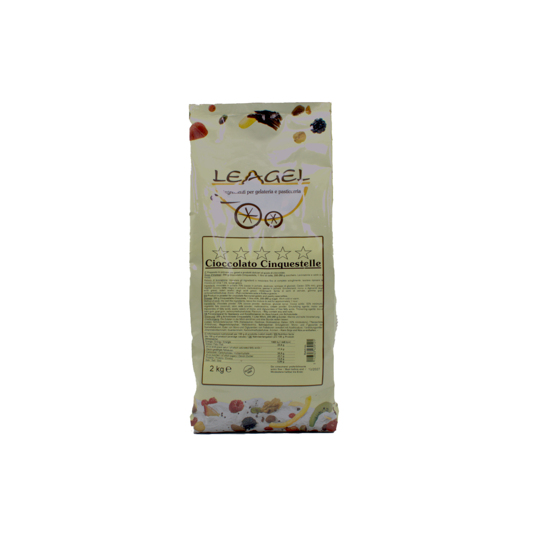 Baza gelato Cinquestelle ciocolata, 2 kg 112501 Leagel