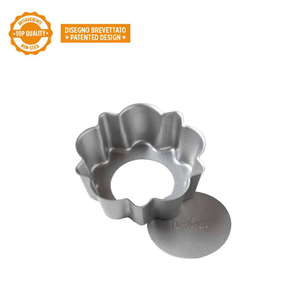 Tava antiaderenta pentru tarte cu baza detasabila Ø8x3H cm 0075050 Decora