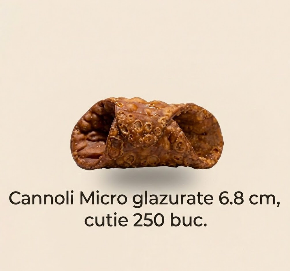 Coji cannoli micro glazurate 6.8 cm, cutie 250 buc, 2.5 kg Palermitana