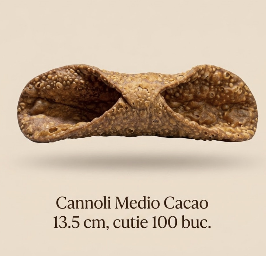 Coji cannoli medio cacao 13.5 cm,cutie 100 buc, 2.8 kg Palermitana