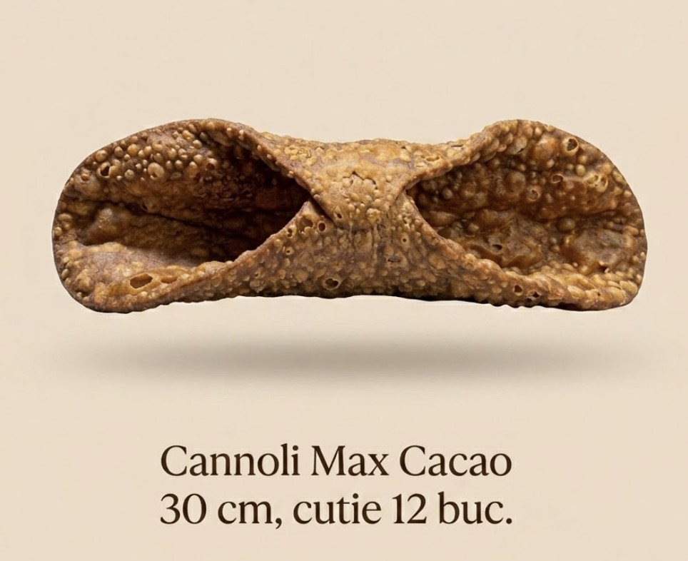 Coji cannoli max cacao 30 cm, cutie 12 buc, 1.8 kg Palermitana