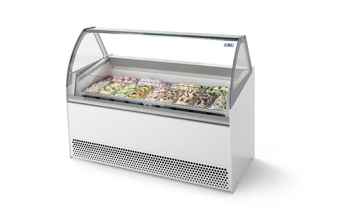 Vitrina gelato Bermuda View, 13 cuve, 167x81x135 cm Isa