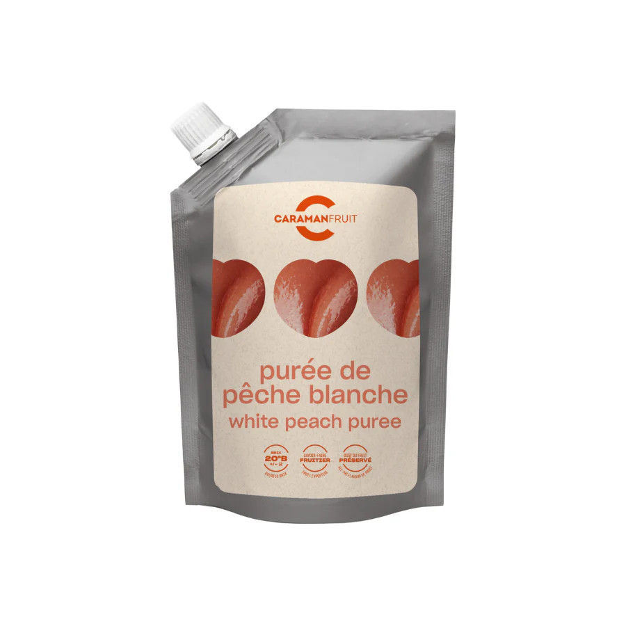 Piure de piersici albe ambiental indulcit, 1 kg Caraman