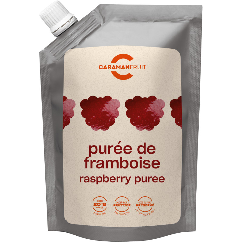 Piure de zmeura ambiental indulcit, 1 kg Caraman