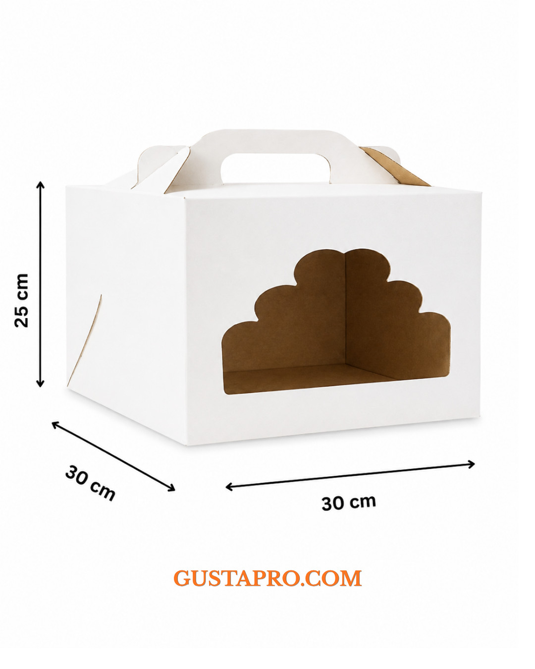 Cutie pentru tort rigida cu fereastra 30x30x25 cm GustaPro