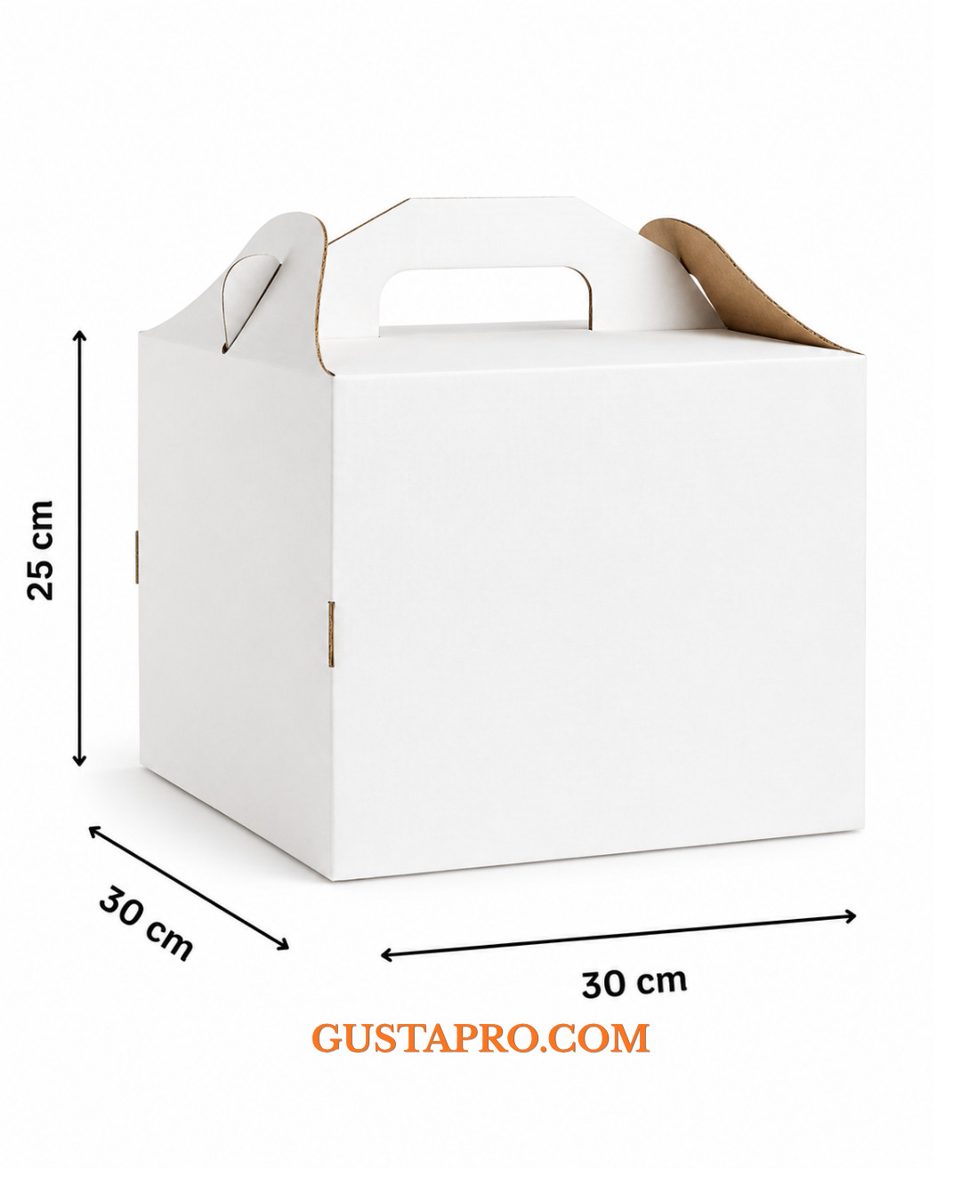 Cutie pentru tort rigida cu maner 30x30x25 cm Gusta Pro