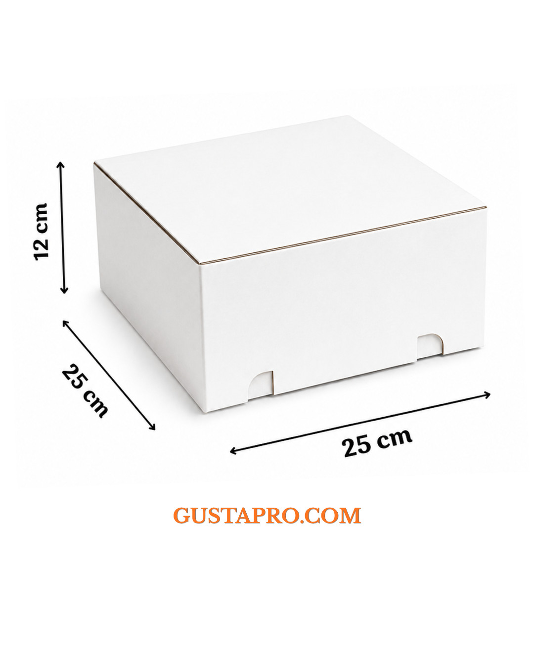 Cutie pentru tort alb/kraft 25x25x12cm GustaPro