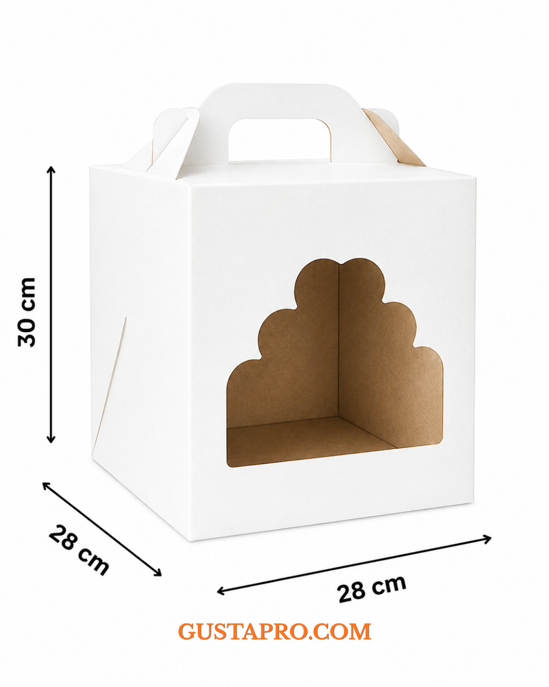 Cutie pentru tort rigida cu fereastra 28x28x30 cm GustaPro