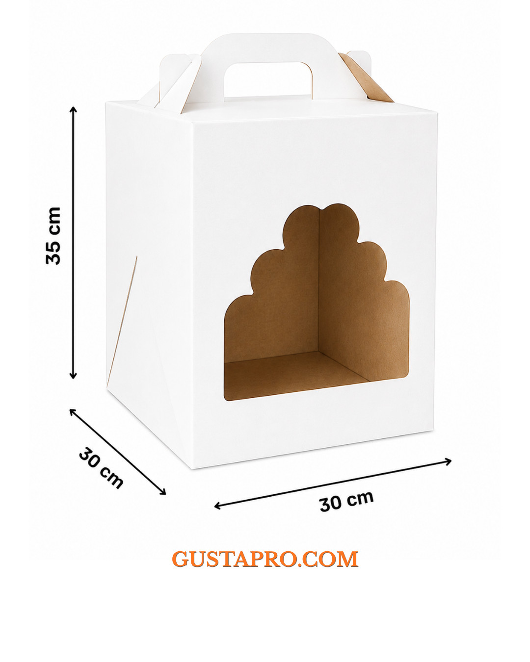 Cutie pentru tort rigida cu fereastra 30x30x35 cmGustaPro