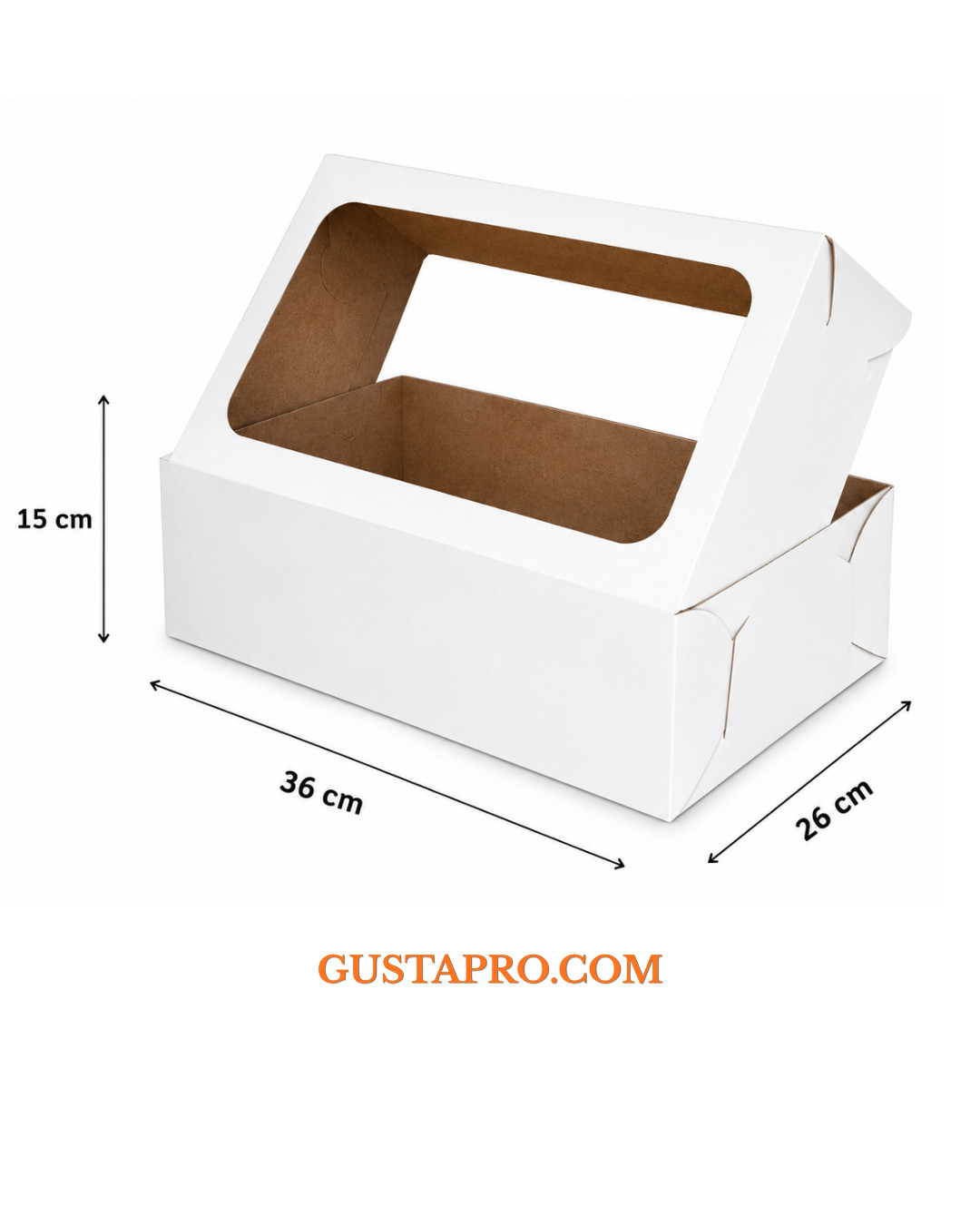 Cutie pentru tort rigida cu fereastra 36x26x15 cm GustaPro