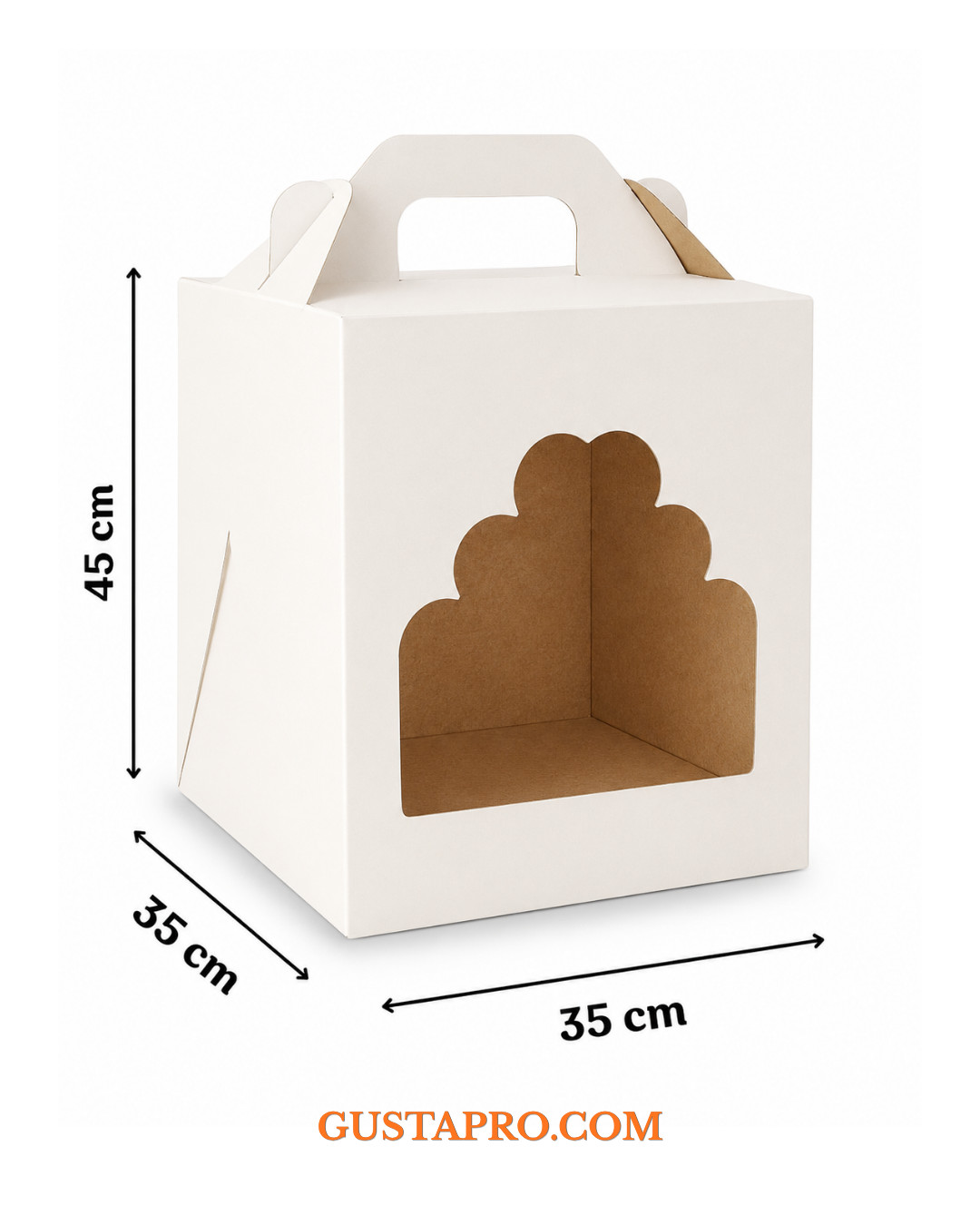 Cutie pentru tort rigida cu fereastra 35x35x45 cm GustaPro