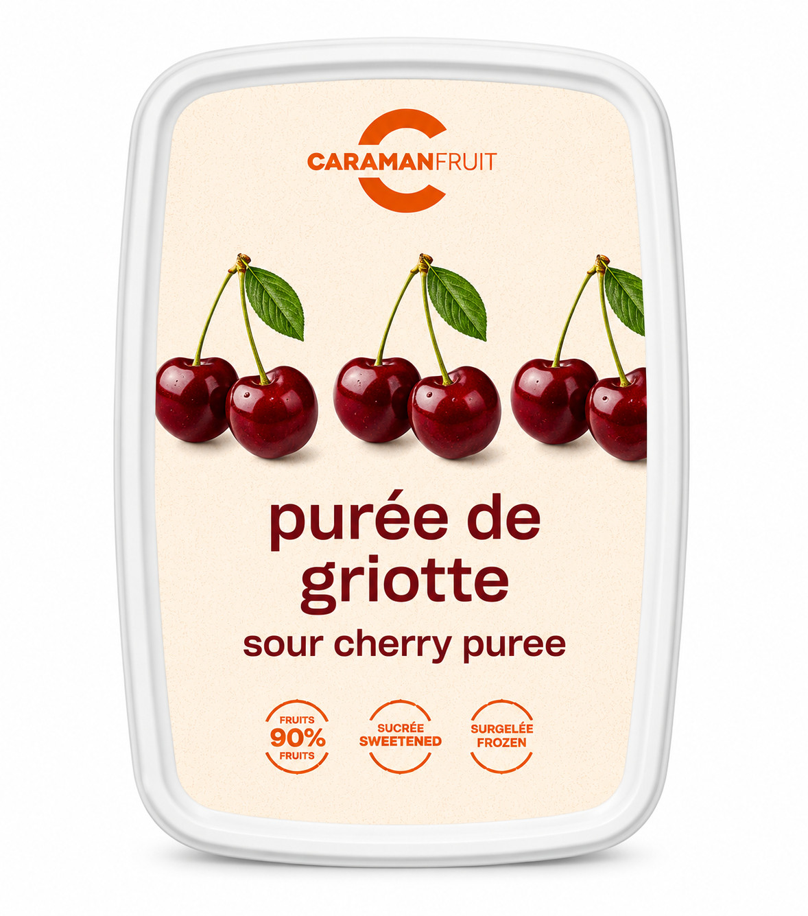 Piure de visine congelat indulcit, 1 kg Caraman