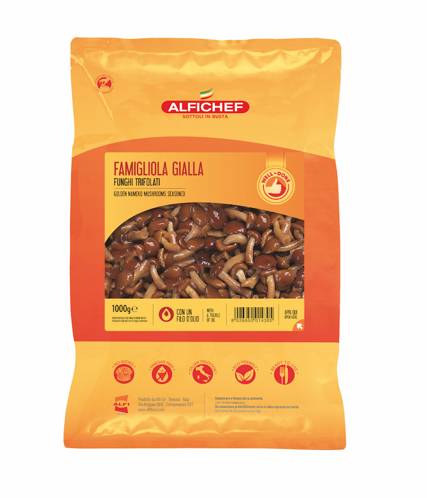 Ciuperci Golden Nameko condimentate in ulei, 1000 g FUN068 Alfi