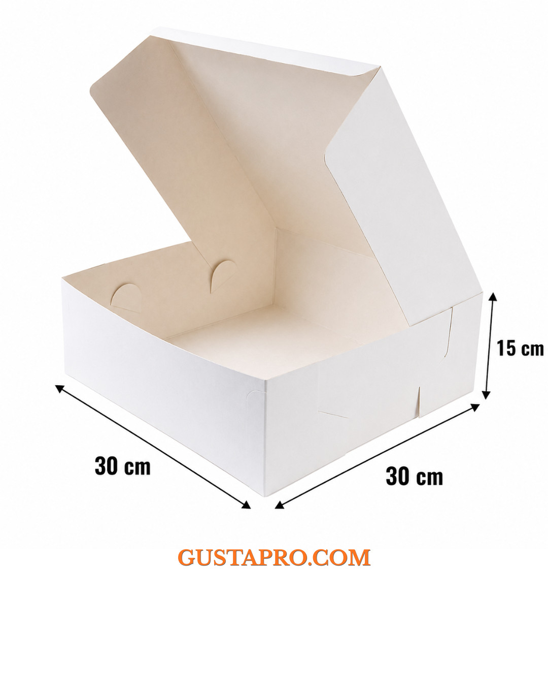 Cutie pentru tort alba 30x30x15cm GustaPro