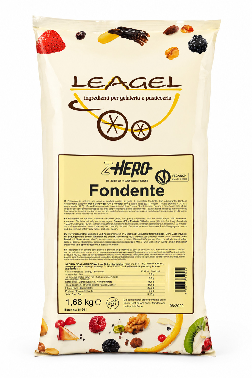Baza pudra Zhero Dark fara zahar pentru inghetata, 1.68 kg, 129101 Leagel
