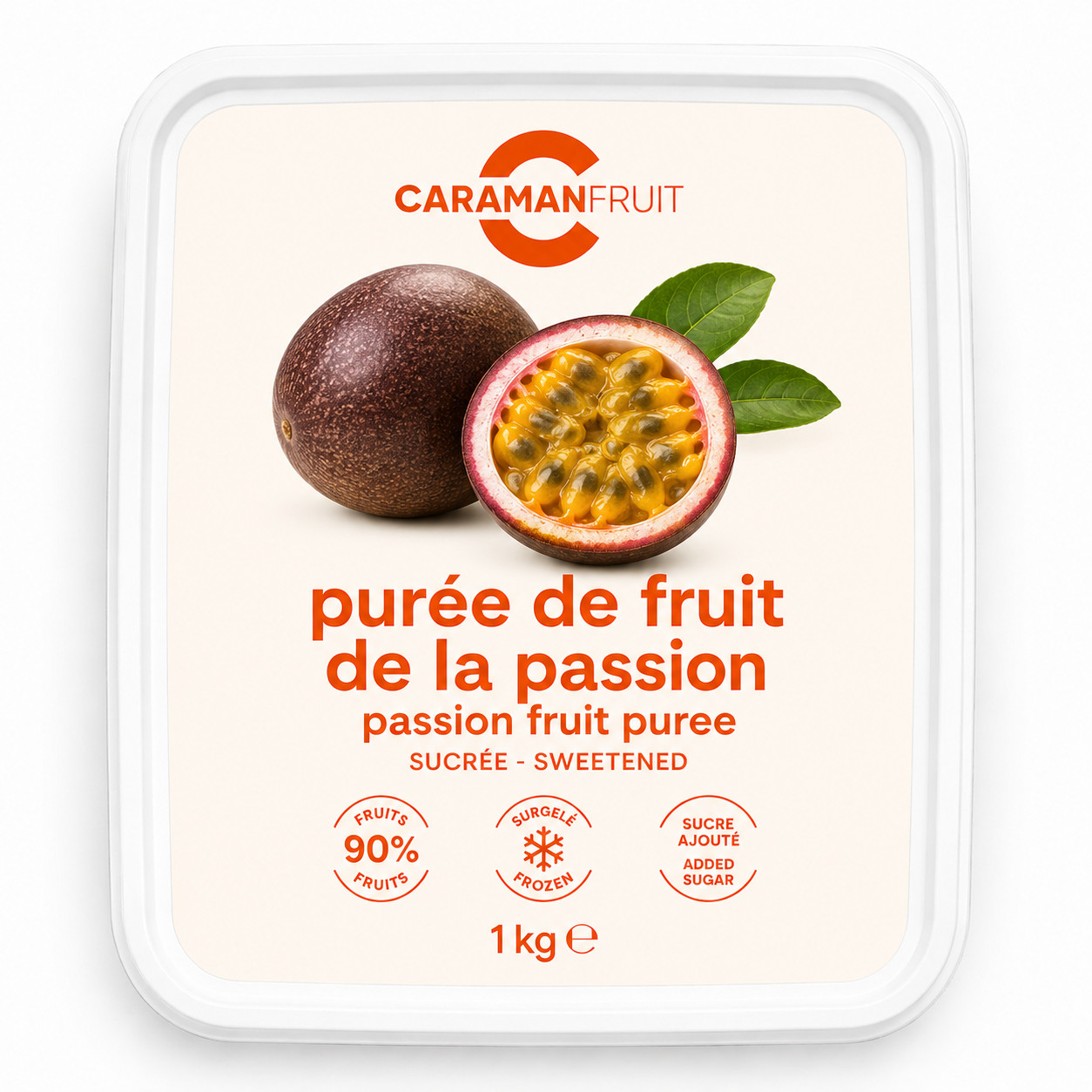 Piure de fructul pasiunii congelat indulcit, 1 kg Caraman