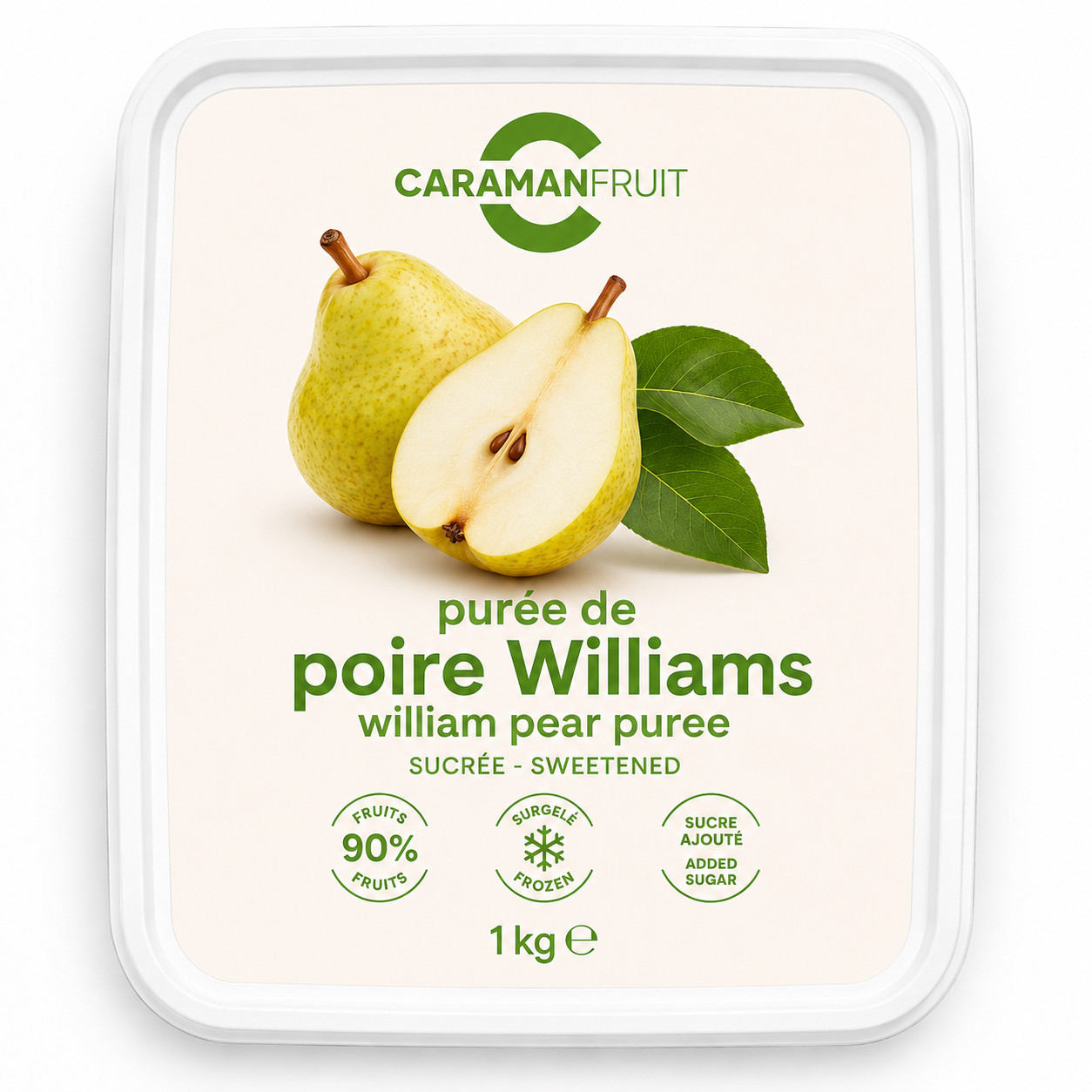 Piure de para Williams congelat indulcit, 1 kg Caraman