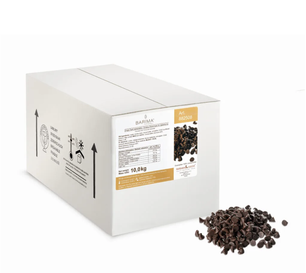 Picaturi termostabile din ciocolata neagra 44% standard 10 kg 882508 BARB
