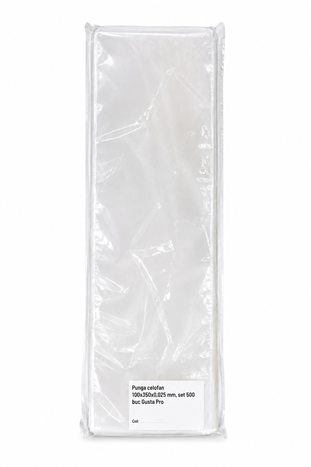 Punga celofan 100x350x0,025 mm,set 500 buc Gusta Pro