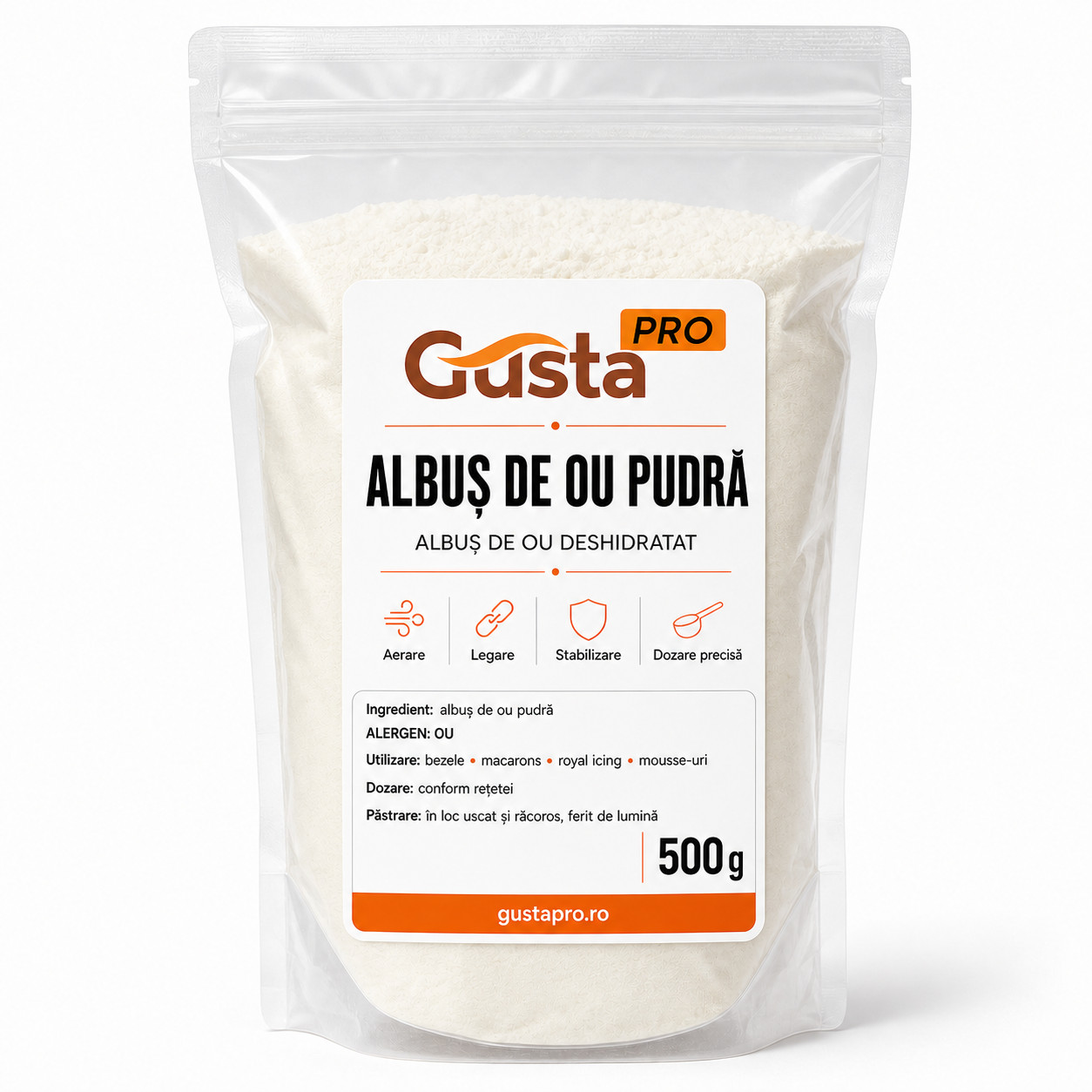 Albus de ou pudra 500g Gusta Pro