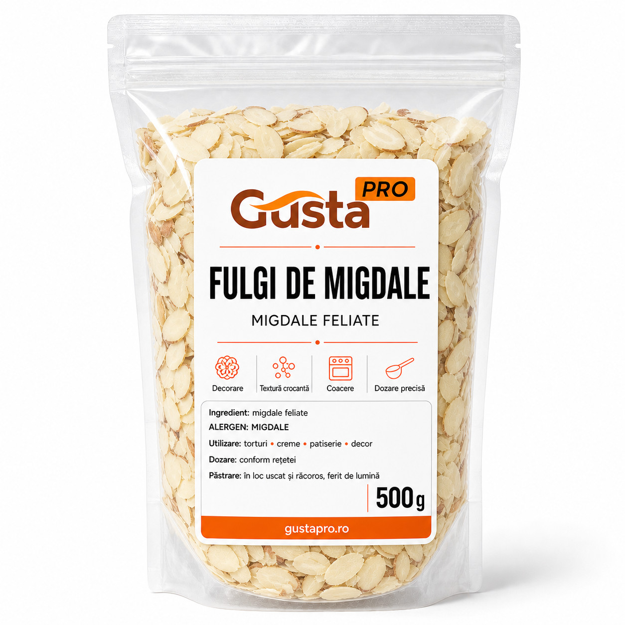 Fulgi de migdale GustaPro 500g