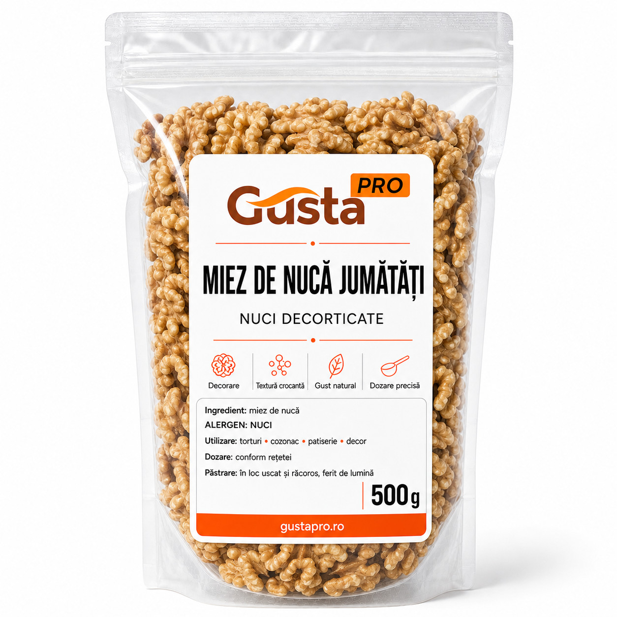 Miez de nuca jumatati 500gr GustaPro