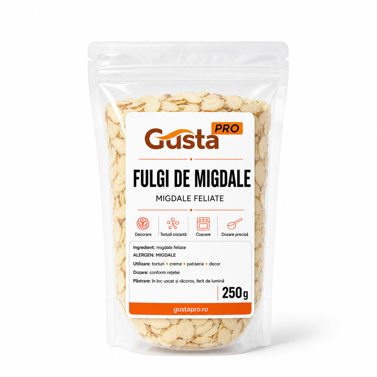 Fulgi de migdale GustaPro 250g