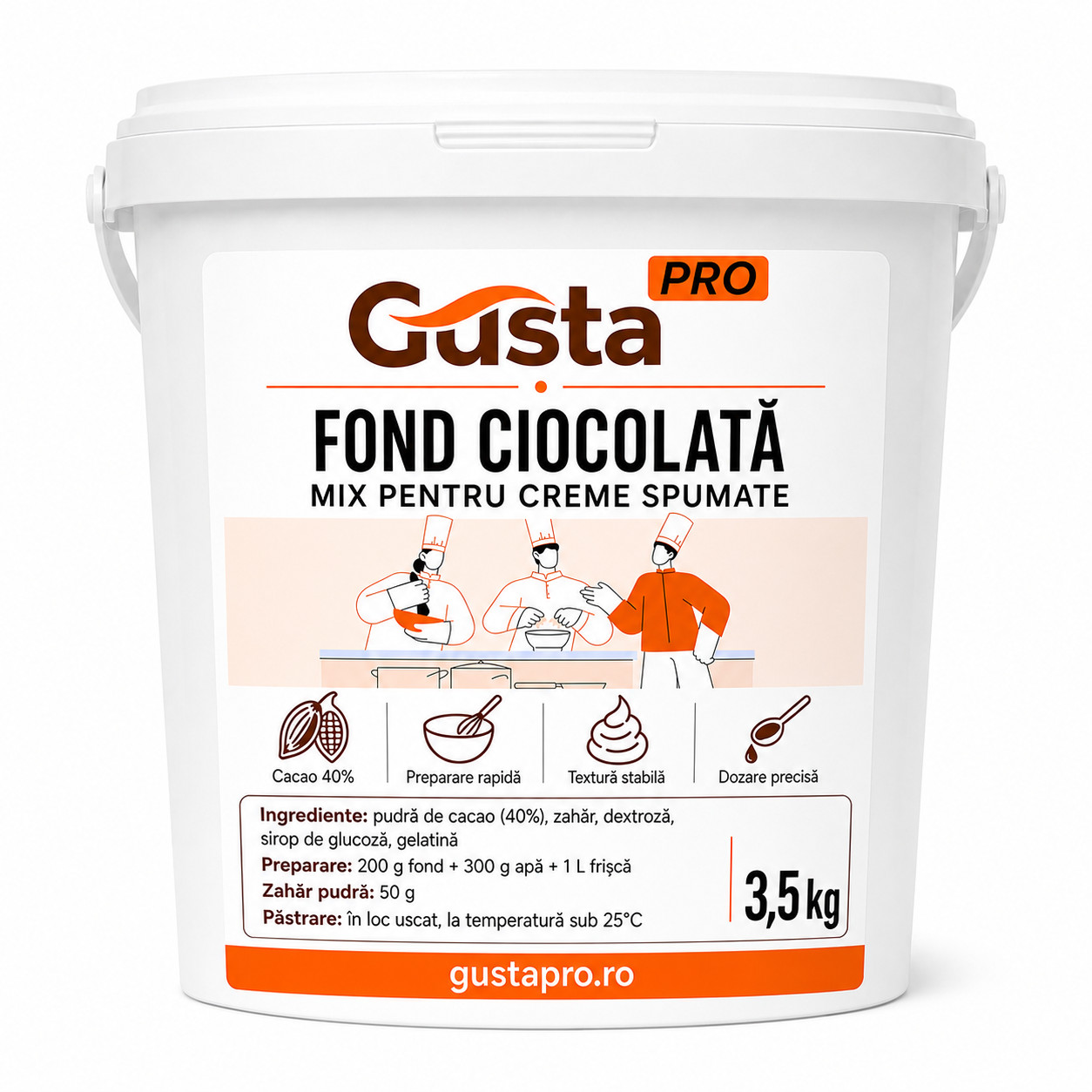 Fond  ciocolata 3.5 kg, GustaPro