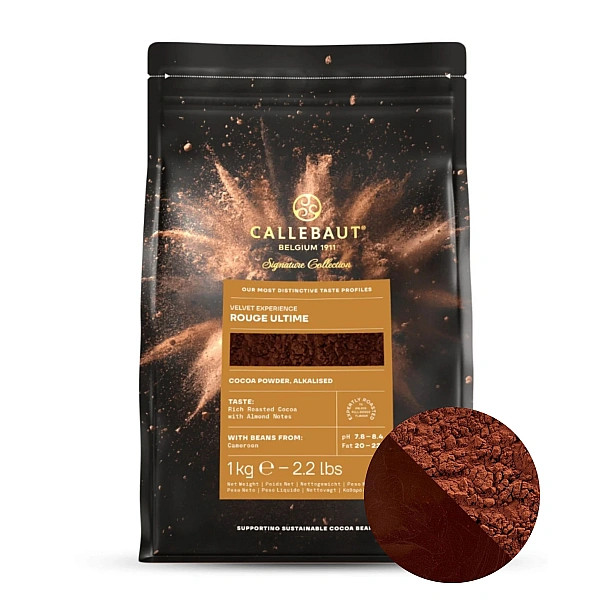 Cacao Pudra alcalinizata, grasime 20-22% Rouge Ultime, 1kg, Callebaut