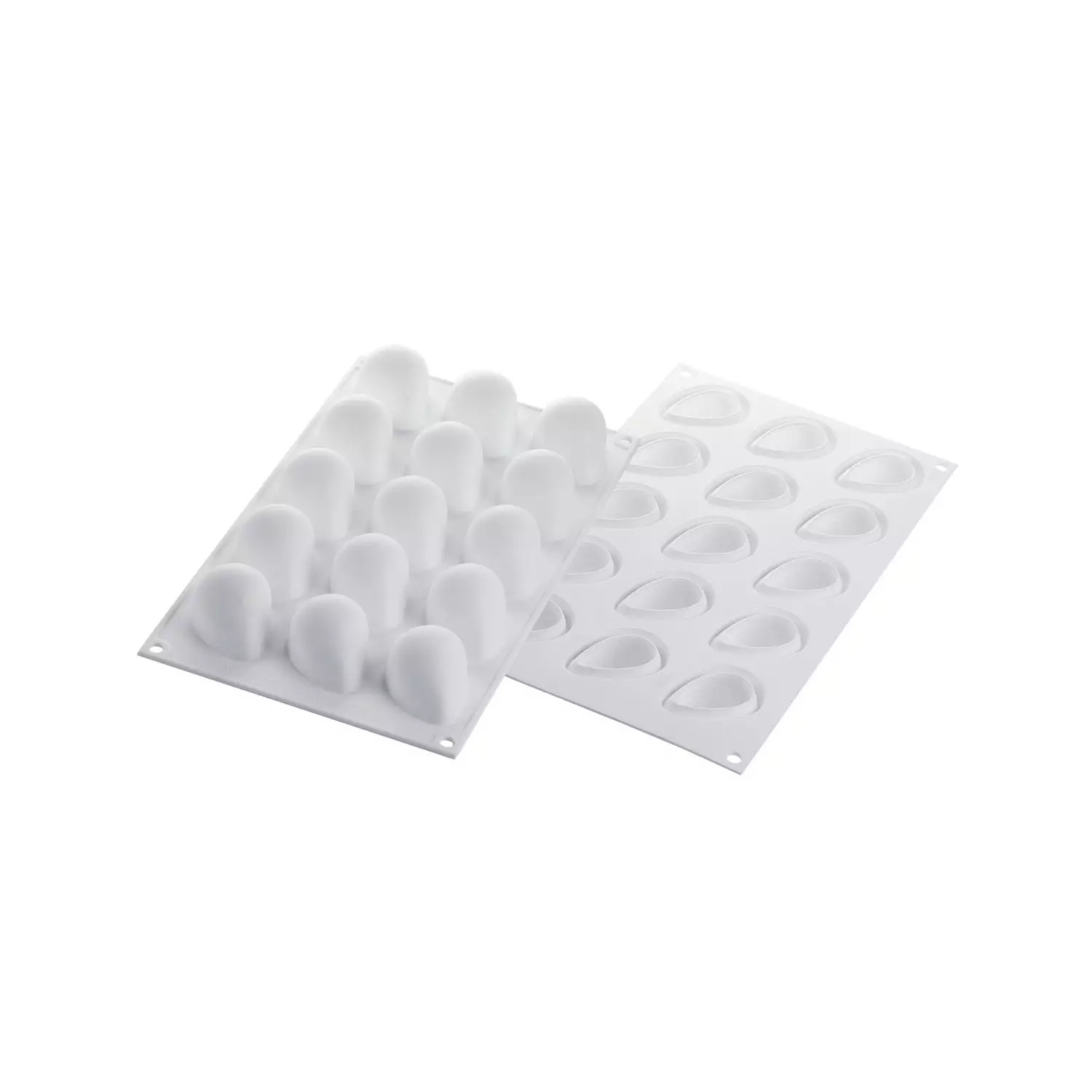 Forma silicon Capsuna 15 cavitati + decupator, 4.8 x 3.7 x H 3.3 cm Silikomart