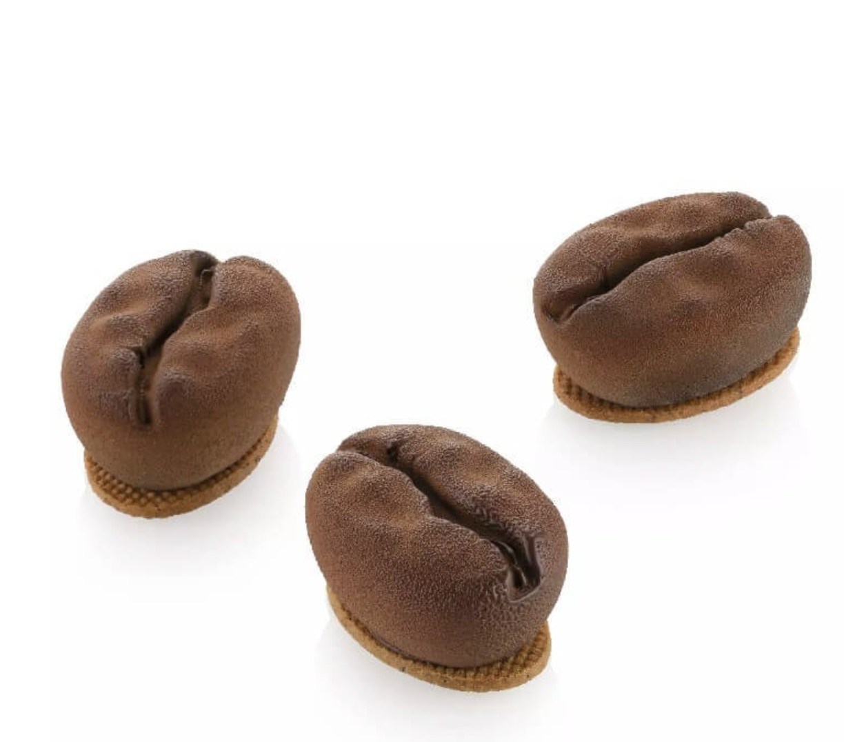 Forma silicon Boabe de cafea 8 cavitati + decupator, 5.8 x 7.8 x H 4 cm Silikomart