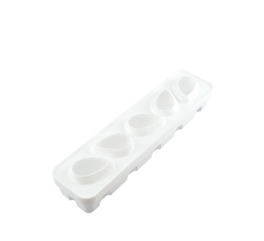 Forma silicon Capsuna 5 cavitati + suport plastic, 6 x 7.7 x H 5.4 cm Silikomart