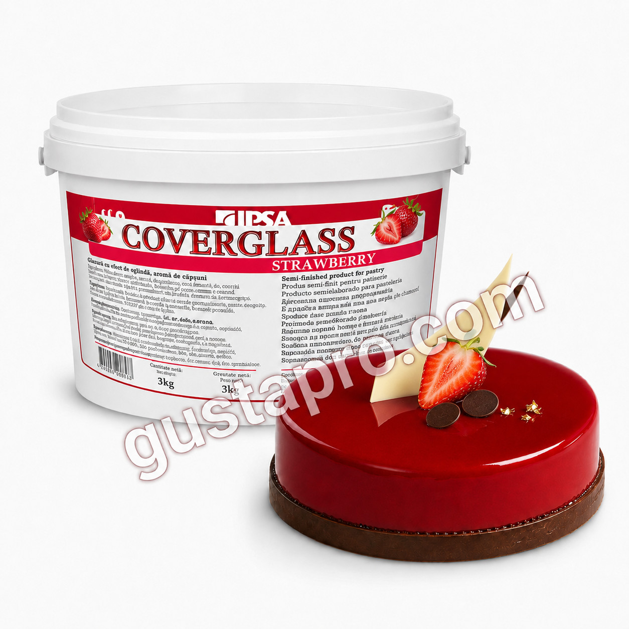 Glazura oglinda capsuni, 3kg 6703 Ipsa
