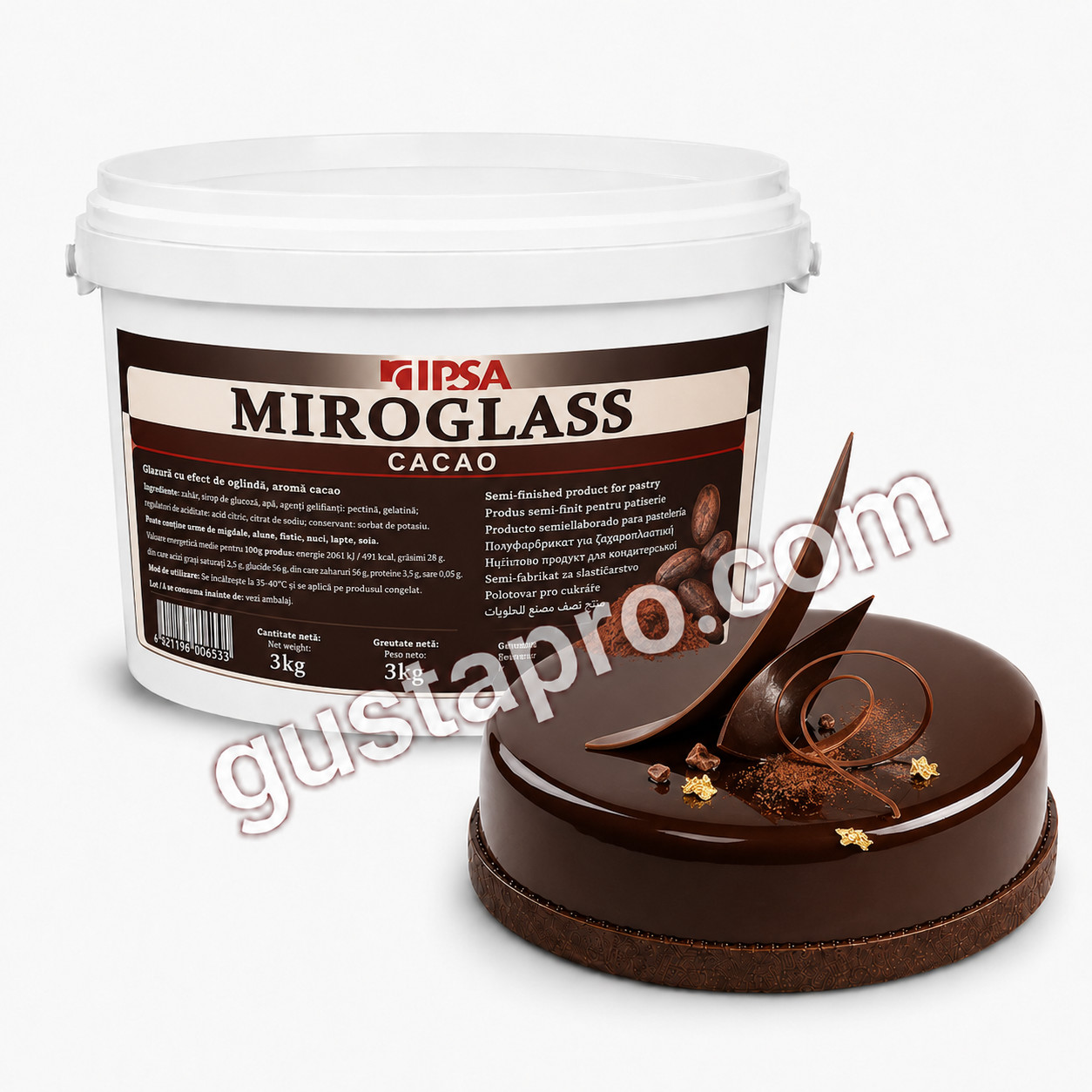Glazura oglinda cacao, 3kg 6702 Ipsa