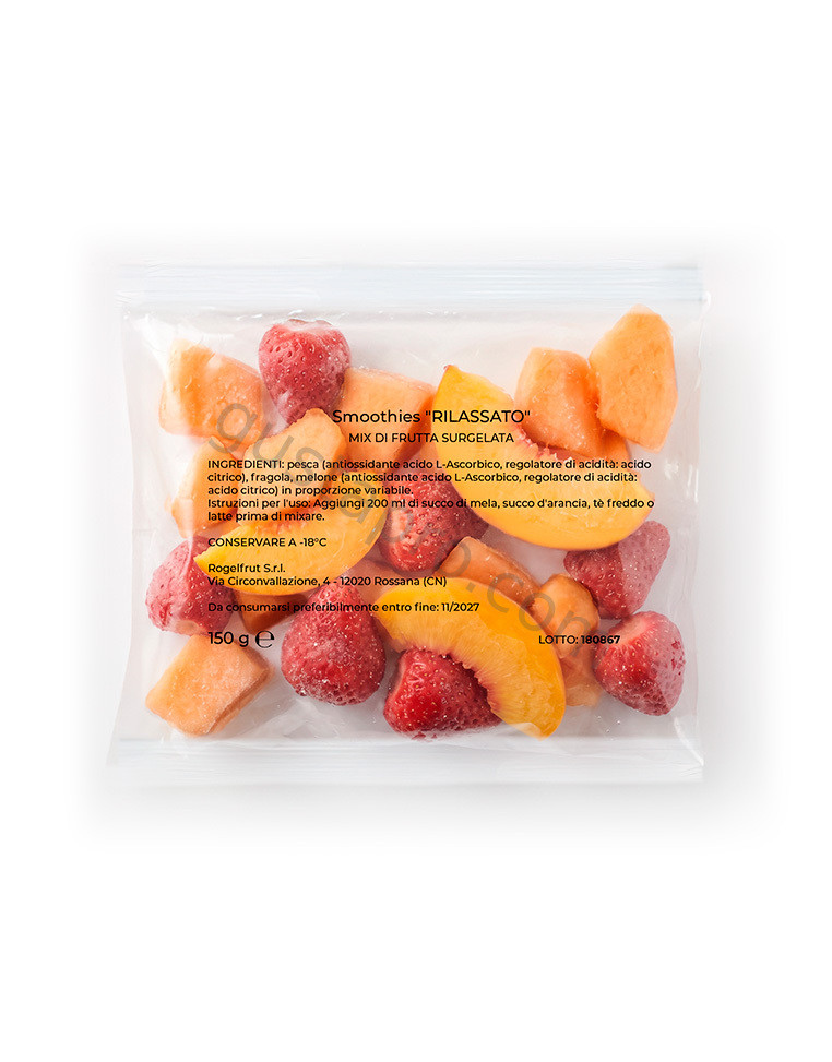 Baza congelata smoothie Relaxed (capsuni, pepene galben, piersici) 150 g Rogelfrut