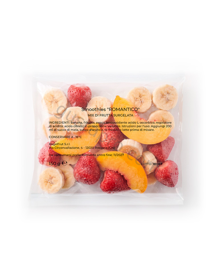 Baza congelata smoothie Romantic (banana, capsuni, piersici) 150 g Rogelfrut