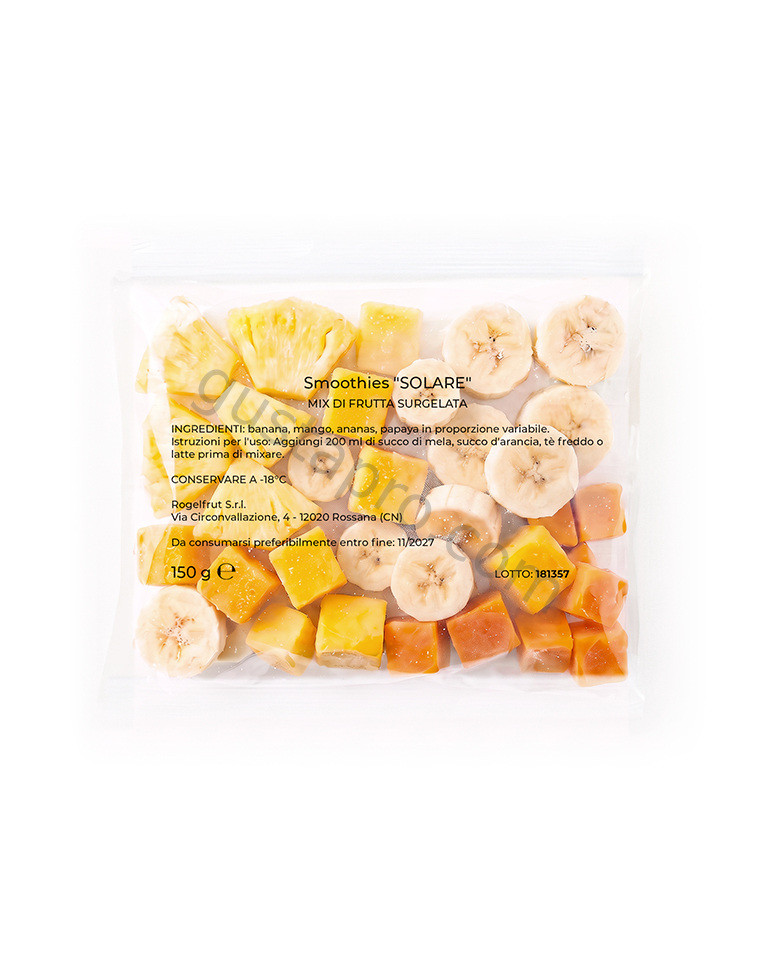 Baza congelata smoothie Sunny (ananas, banana, mango, papaya) 150 g Rogelfrut