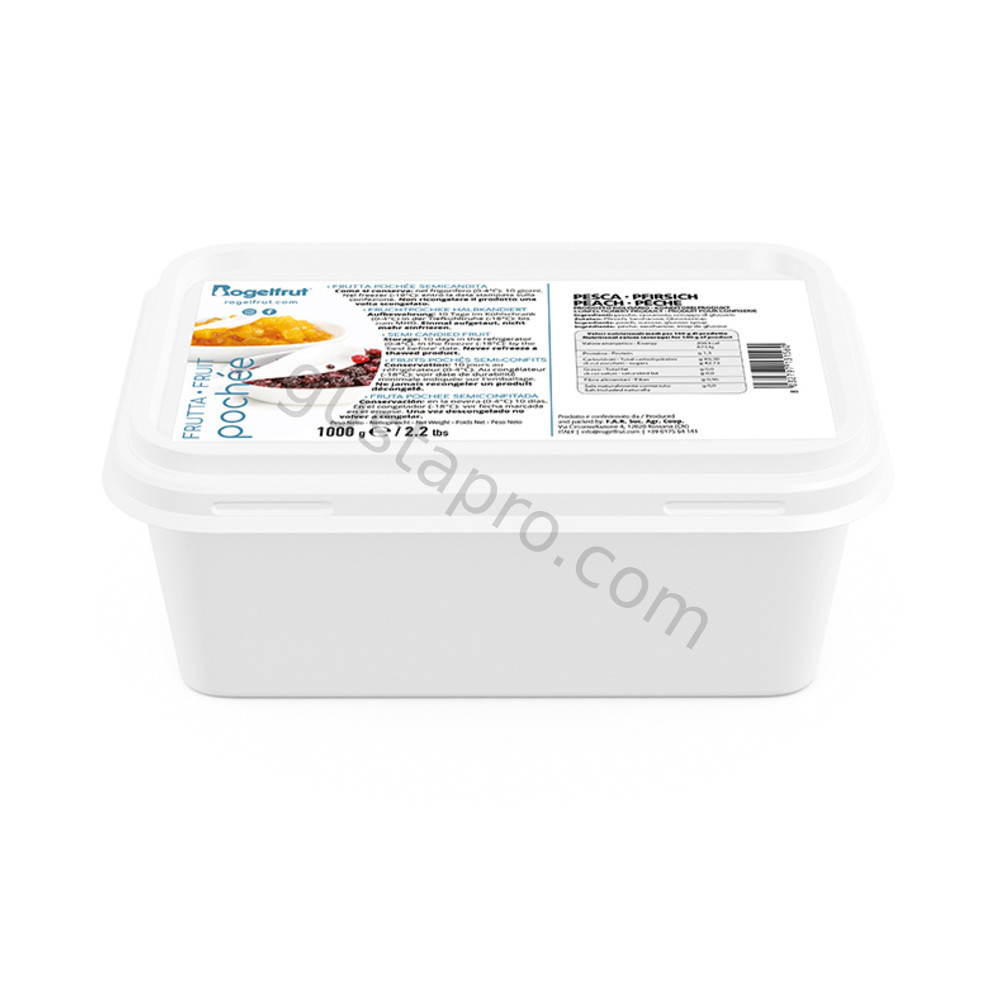 Piersici semi-confiate congelate, 1 kg Rogelfrut