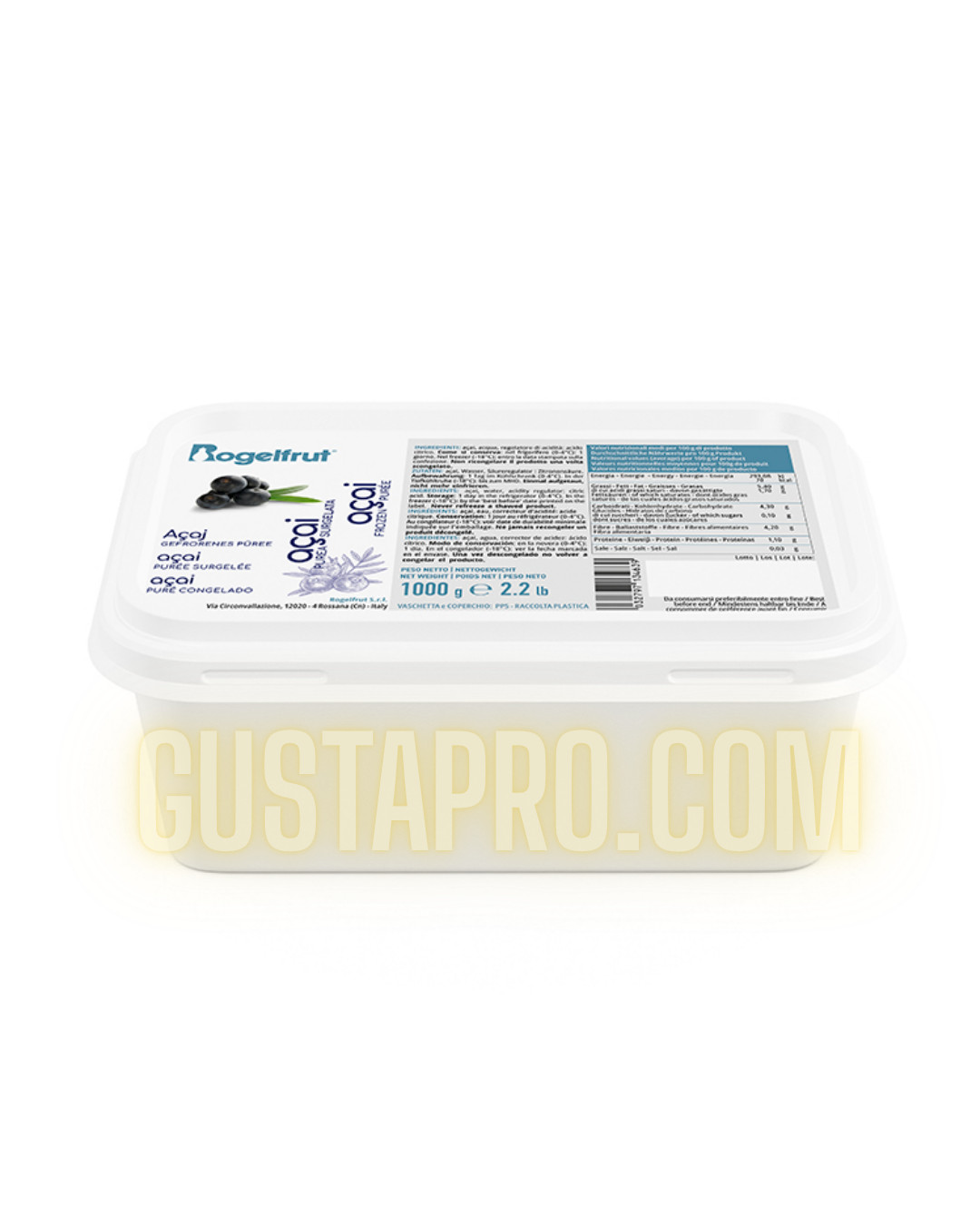 Piure de acai congelat, 1 kg Rogelfrut