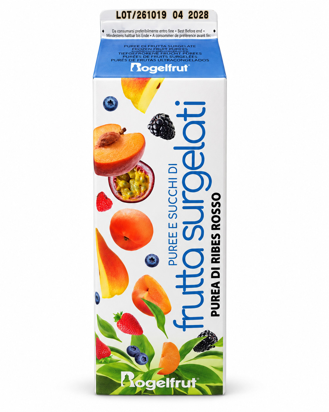 Piure de coacaze rosii congelat, 1 kg Rogelfrut