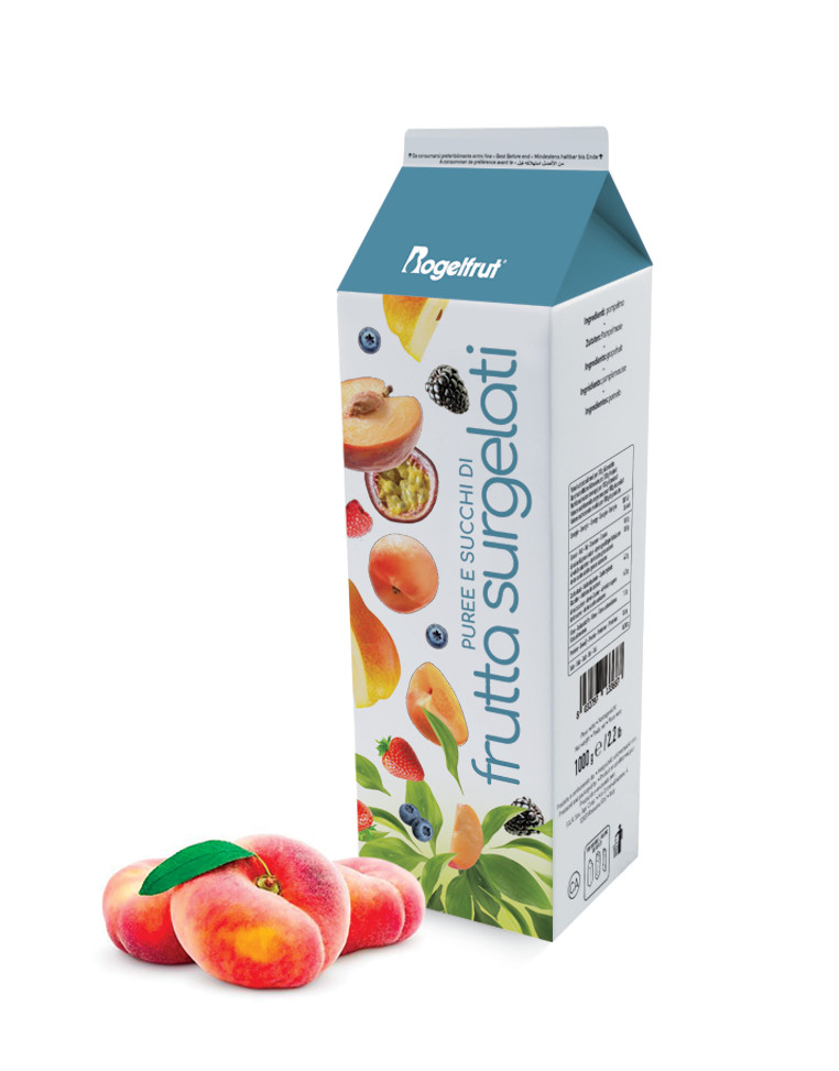 Piure de piersici albe congelat, 1 kg Rogelfrut
