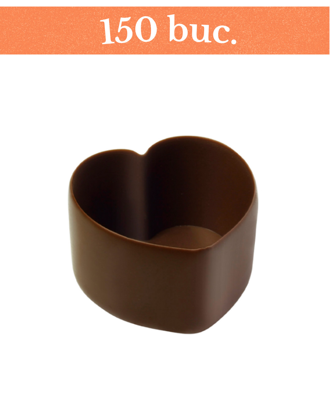 Decoratiuni din ciocolata Cup Heart, 150 buc, 600 g, 3399 Barbara
