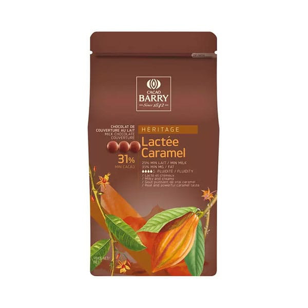 Ciocolata Lactee caramel (cu lapte si caramel) 31,1% cacao 1 kg Cacao Barry